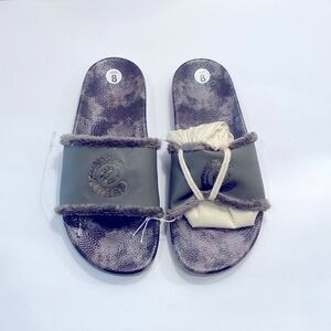 JOHNNY WAS CALME Space Camo Green Slides Size 8